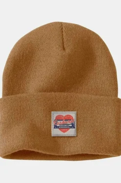 Bonnet Knit Heart Patch Beanie