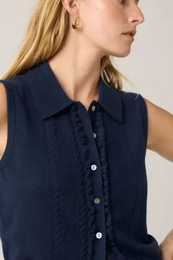 Cardigan Super Soft Mini Ruffle Vest
