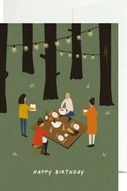 Carte De Voeux Greeting Card Happy Birthday (Picnic)