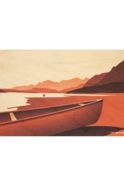 Carte De Voeux Postcard Canoe Sand