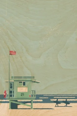 Carte De Voeux Postcard Lifeguard Station