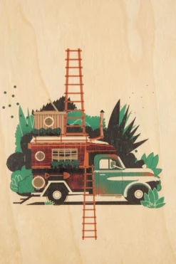 Carte De Voeux Postcard Ladders