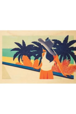 Carte De Voeux Postcard Riviera Palmiers