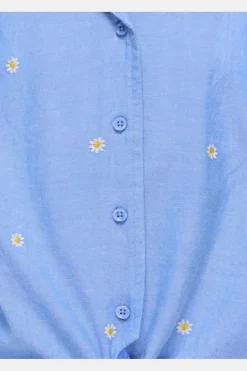 Chemise Kogmalou Ss Emb Knot Shirt Wvn