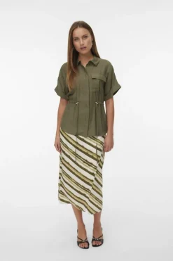 Chemise Vmjanelle S/S Utility Shirt Wvn Btq
