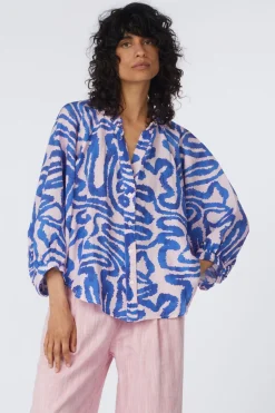 Chemise Waves Pink Linen
