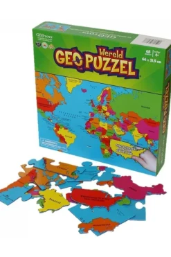 GeoPuzzel Wereld 68 stukken (NL) 660 x 318 mm