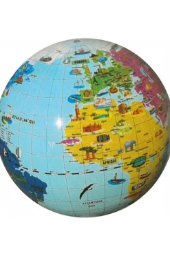 Globe gonflable 42 cm merveilles du monde