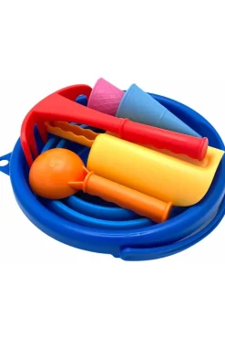 Jouet Schi 7In1 Sand Toys Folding Bucket Set Blue