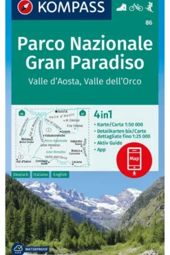 Livre Gran Paradiso Np 86 Gps Wp Kompass Valle D' Aosta D/I/E +Ag