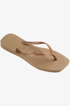 Tongs Slim Square Logo Metallic