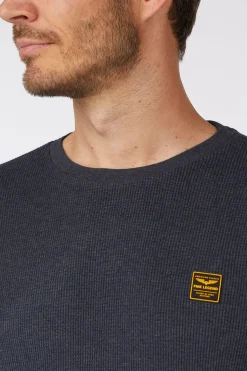 T-Shirt Long Sleeve R-Neck Waffle Melange