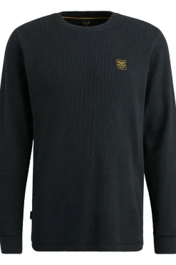 T-Shirt Long Sleeve R-Neck Waffle Melange