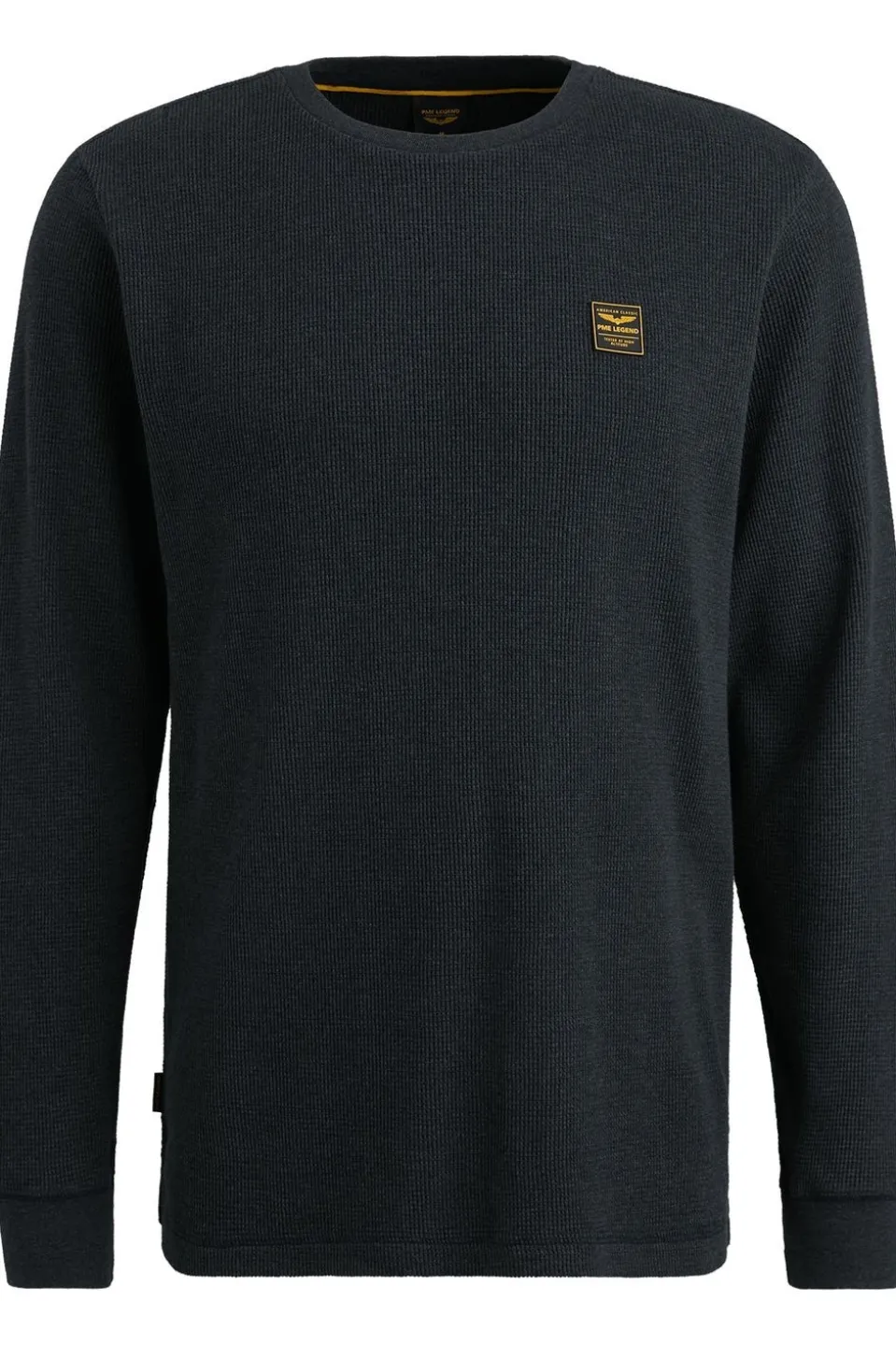 T-Shirt Long Sleeve R-Neck Waffle Melange