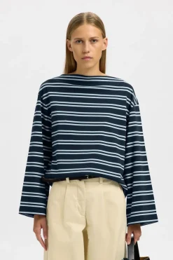 T-Shirt Polly Boatneck Striped