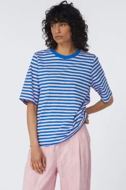 T-Shirt Stripe Blue Pink